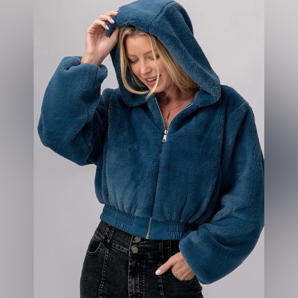 Faux Fur Hooded Jacket - Picture 2 of 5